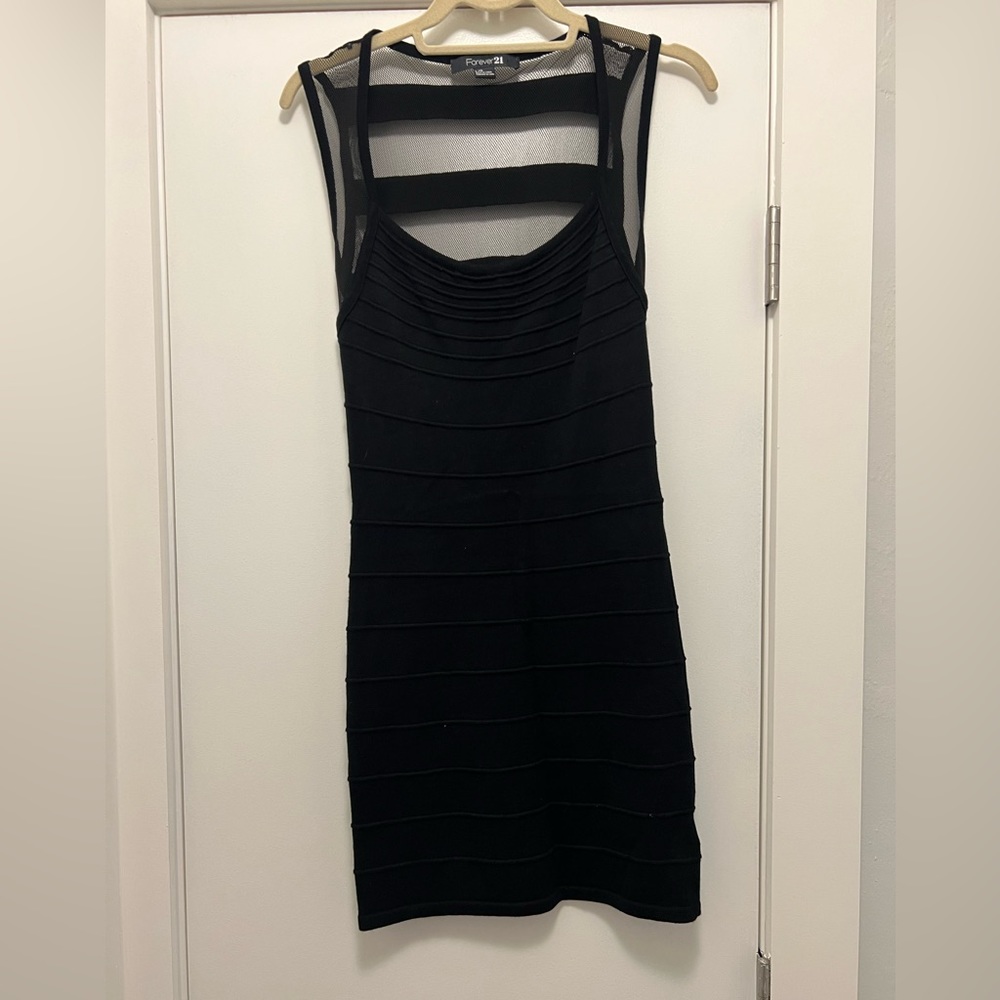 Forever 21 Black Bodycon Mesh Dress